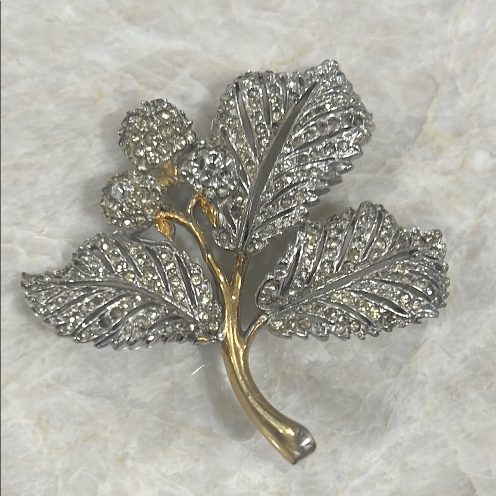 Elegant Silver and Gold Leaf Brooch